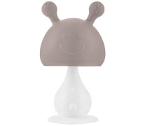 Прорезыватель силиконовый Roxy-Kids Грибочек с держателем в футляре RST-001-CAR карамельный