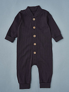 Комбинезон-стойка Little Star на пуговицах интерлок 93054 графит 62