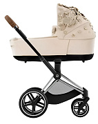 Коляска для новорожденных Cybex Priam IV Chrome Brown Simply Flowers Beige (Nude Beige)