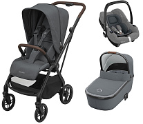 Детская коляска Maxi-Cosi Leona²  Oria 3 в 1 с автокреслом CabrioFix Select grey 1204204110 Twillic Graphite/1507050110 Essential Grey