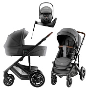 Коляска 3 в 1 Britax Roemer Smile 5Z Style и автокресло Baby-Safe PRO Style Mineral Grey + Vario Base 5Z Mineral Grey