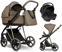 Детская коляска Roan Sol Vintage Luxury 2.0 3 в 1 с автокреслом Pituso Baesa Pro Black VIN 03/MM Mocha Mousse/Cappuccino/руч.Cappuccino