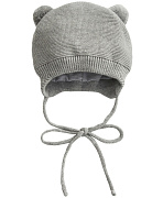 Шапочка вязаная AmaroBaby Pure Love Pompony с подкладом ЧЗ серый 42