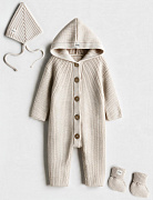 Комплект Mimibaby 3в1 с капюшоном (меринос) жемчужный 56