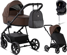 Детская коляска Tutis Enzo 4 в 1 с автокреслом Beno Black и базой 1702548 Шоколад/ Chocolate