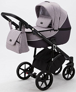 Детская коляска Adamex Bibione 3 в 1 BI-TSB14 (РОЗОВО-БОРДОВ.ЖАКАРД+СЛИВОВАЯ.КОЖА)