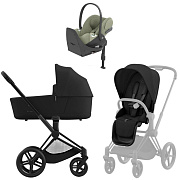 Коляска Cybex Priam IV Matt Black complete Cloud T Sage Green Plus Base T 4 в 1 Sepia Black