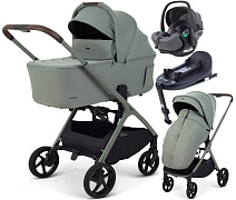 Детская коляска Rant Aventa 4 в 1 с автокреслом Evomax Grey и базой Olive