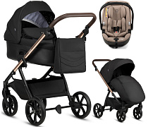 Детская коляска Tutis Leo 3 Plus 3 в 1 с автокреслом Beno Beige 1582201 Black