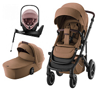 Коляска 3 в 1 Britax Roemer Smile 5Z LUX и автокресло Baby-Safe PRO Style Dusty Rose + Vario Base 5Z Warm Caramel