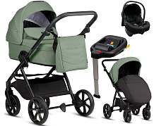 Детская коляска Tutis Leo 3 Plus 4 в 1 с автокреслом Elo Lux EduSky Black и базой 1582236 Mint