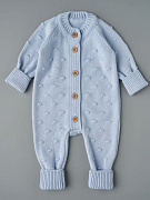 Комбинезон вязаный Little Star Pom Pom 0085 (ЧЗ-нк) голубой 62