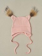 Шапочка-котелок с завязками Little Star Белочка 8405 (ЧЗ-мз) пудровый 3018 36