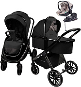 Детская коляска AmaroBaby Motus V2 4 в 1 с автокреслом Rant Miro Beige и базой черный