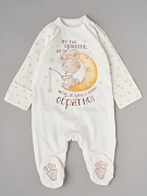 Комбинезон на кнопках интерлок Little Star зайка на луне, крем 74