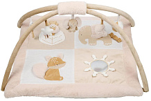 Коврик детский игровой Nattou Flo, Ernest & Oli Лиса, Лев и Слоник с арками 682251