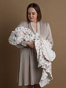 Конверт на выписку НаследникЪ Выжанова плед с поясом 95х95 01062-02020 ЧЗ розы