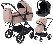 Детская коляска Rant Moss 3 в 1 с автокреслом Miro Black Latte beige
