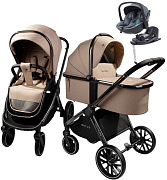Детская коляска AmaroBaby Motus V2 4 в 1 с автокреслом Rant Miro Graphite и базой мокко