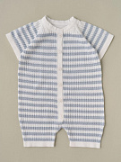 Песочник вязаный Little Star Полоска 0830 (ЧЗ-мз) голубой/белый 62