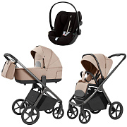 Коляска Carrello Vector 2025 CRL-6551 и автокресло Cybex Cloud G i-Size Moon Black Plus 3 в 1 Mellow Beige