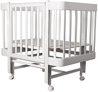 Детская кроватка Indigo Tiny продольный маятник белый-белый