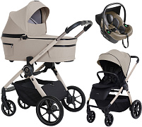 Детская коляска 3 в 1 Espiro Yoga 2026 и автокресло Pi Beige 219 assana lotos voice of nature
