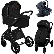 Детская коляска AmaroBaby Motus Premium Ecco 4 в 1 с автокреслом Rant Miro Dark Grey и базой черный