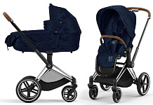 Коляска Cybex Priam IV Fashion Collections Rebellious Luxury Denim Blue 2 в 1 Chrome Brown