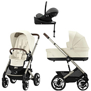 Коляска Cybex Talos S Lux TPE complete Cloud G Lava Grey Base G 4 в 1 Seashell Beige с дождевиками