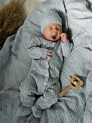 Комплект НаследникЪ Выжанова Оригами комбинезон и шапка НВ-МТ-066 ЧЗ серый