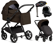 Детская коляска Tutis Leo 3 Plus 4 в 1 с автокреслом Elo Lux EduSky Black и базой 1582203 Brown