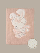 Плед вязаный Little Star Лапочка Дочка 120х90 см пудра