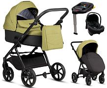 Детская коляска Tutis Leo 3 Plus 4 в 1 с автокреслом Elo Lux EduSky Black с базой 1582302 Green