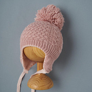 Шапочка двойная вязка Little Star Альба бумбон вязаный 5571 (ЧЗ-нк) облака розовый 38