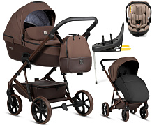 Детская коляска Tutis Viva 6 Plus Essential 4 в 1 с автокреслом Beno Beige и базой 1612067 Espresso