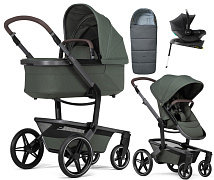 Детская коляска 4 в 1 Joolz Day 5 и автокресло Baby-Safe Core Space Black и база Baby-Safe Core без адаптеров + конверт в подарок Forest green