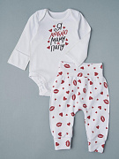 Боди и штанишки Little Star Я люблю маму и папу 728266 (ЧЗ-мз) белый 62