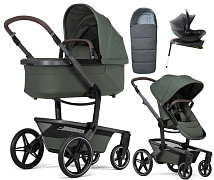 Детская коляска 4 в 1 Joolz Day 5 и автокресло Baby-Safe Core Midnight Grey и база Baby-Safe Core без адаптеров + конверт в подарок Forest green