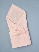 Плед вязаный и лента Little Star Классика 90х90 см лососевый