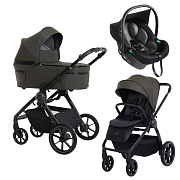 Детская коляска 3 в 1 Espiro Yoga 2025 и автокресло Pi Black 114 life balance voice of nature/Чёрный (Black 110)