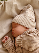 Шапочка вязаная AmaroBaby Pure Love Tot, демисезонная ЧЗ бежевый 42