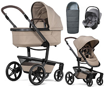 Детская коляска 3 в 1 Joolz Day 5 и автокресло Baby-Safe Core Frost Grey + конверт в подарок Sandy taupe
