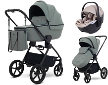 Детская коляска Rant Teo Soft 3 в 1 с автокреслом Aster Zero Beige Olive