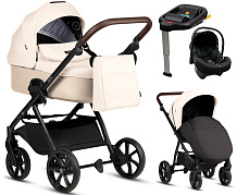 Детская коляска Tutis Leo 3 Plus 4 в 1 с автокреслом Elo Lux EduSky Black и базой 1582228 Caramel