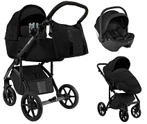 Детская коляска Roan Bass Next 2.0 3 в 1 с автокреслом Pituso Baesa Pro Black BSN/40/2 Caviar Black/Black/руч.Black