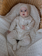 Комплект НаследникЪ Выжанова Мамина любовь комбинезон и шапка НВ-МТ-005 ЧЗ натуральный 56