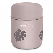 Детский термос для еды и жидкостей Miniland Terra Thermos Mini 280 мл бежевый/пальмы
