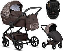 Детская коляска Tutis Viva 6 Plus Wild Elegance 3 в 1 с автокреслом Beno Black Wild Mocca