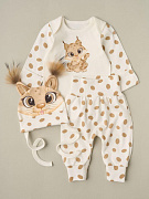 Боди, штанишки, шапочка Little Star Рысенок 728126 (ЧЗ-мз) крем 62